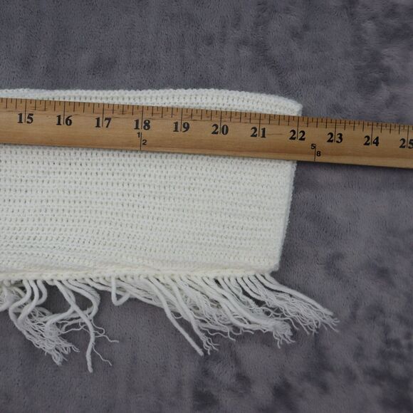 Free For All Sweater Womens XL White Fringe Long Sleeve Crew Neck Pullover - Picture 7 of 16